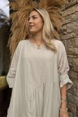 Made in Italy Purdy Pure Cotton Smock Dress Stone